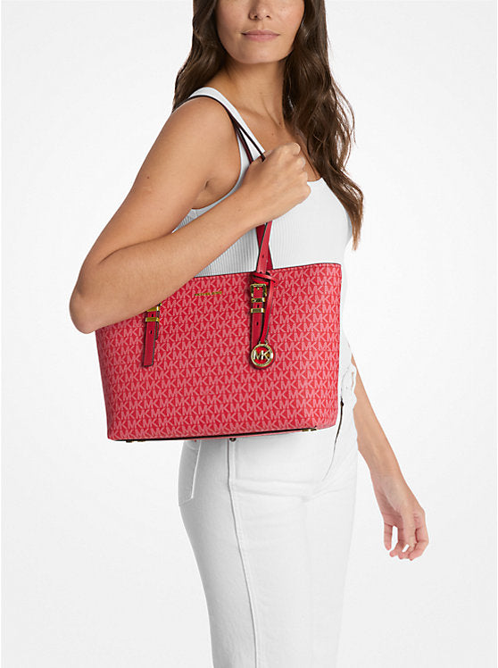 Michael Kors Quinn Medium Signature Logo and Leather Tote Bag