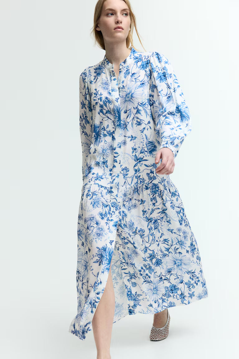 H&M Long Puff-Sleeved Dress