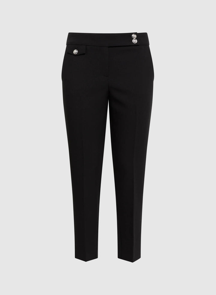 LAURA Emma Embossed Button Slim-Leg Pants