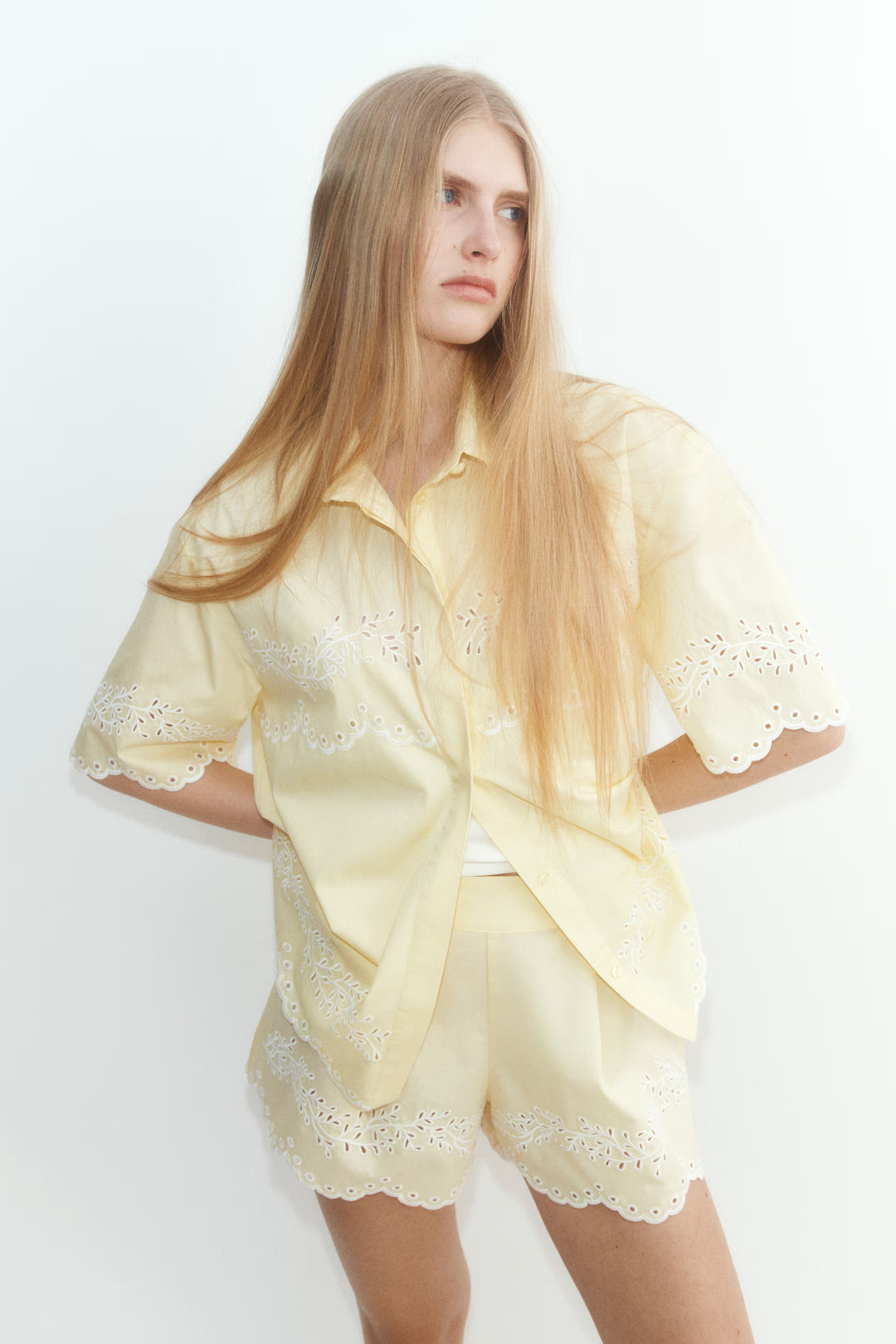 H&M Eyelet-Embroidered Cotton Shirt