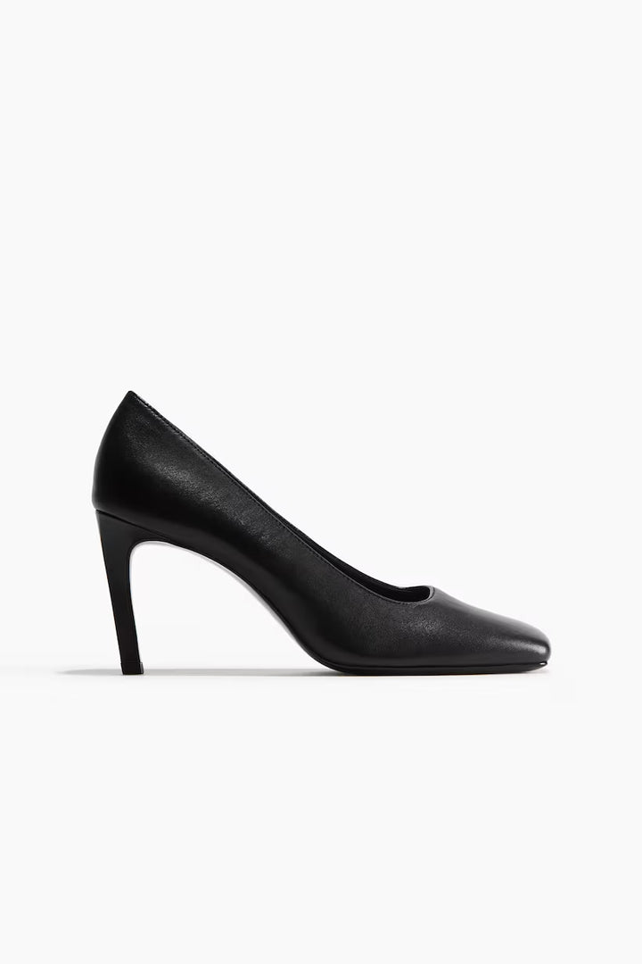 H&M Square-Toe Leather Pumps