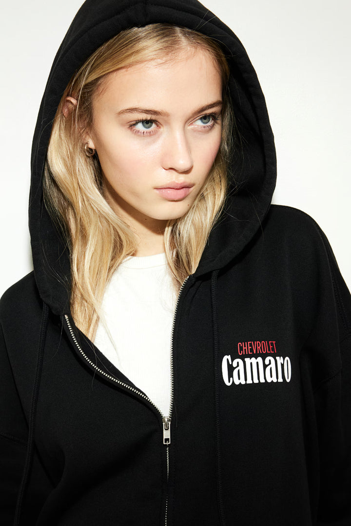 H&M Oversized Printed Hooded Jacket