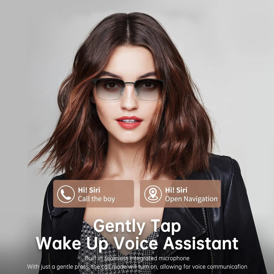 Wiher Smart Glasses with AI Translation, Bluetooth Audio Sunglasses with Photochromic Lenses, Voice Assistant, Real-Time Translation, Supports 144+ Languages, Great for Business, Travel Gold