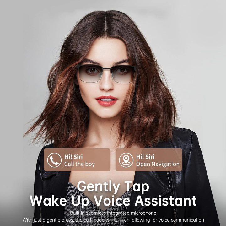 Wiher Smart Glasses with AI Translation, Bluetooth Audio Sunglasses with Photochromic Lenses, Voice Assistant, Real-Time Translation, Supports 144+ Languages, Great for Business, Travel Gold