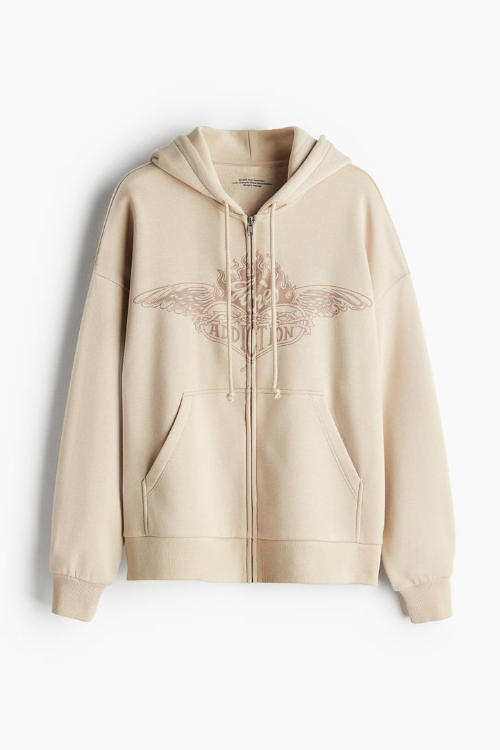 H&M Oversized Hooded Jacket with Motif
