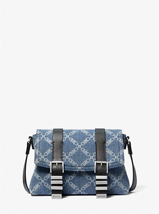 Michael Kors Darrington Mini Empire Diamond Jacquard Denim Crossbody Bag