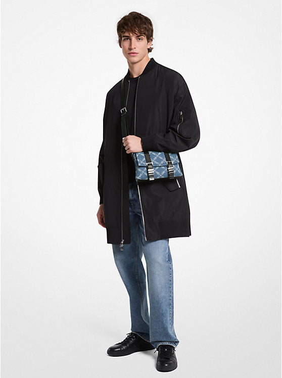 Michael Kors Darrington Mini Empire Diamond Jacquard Denim Crossbody Bag