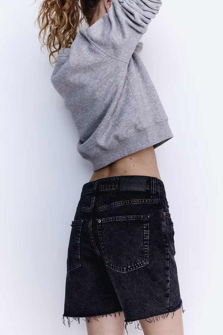 H&M HIGH BERMUDA DENIM SHORTS