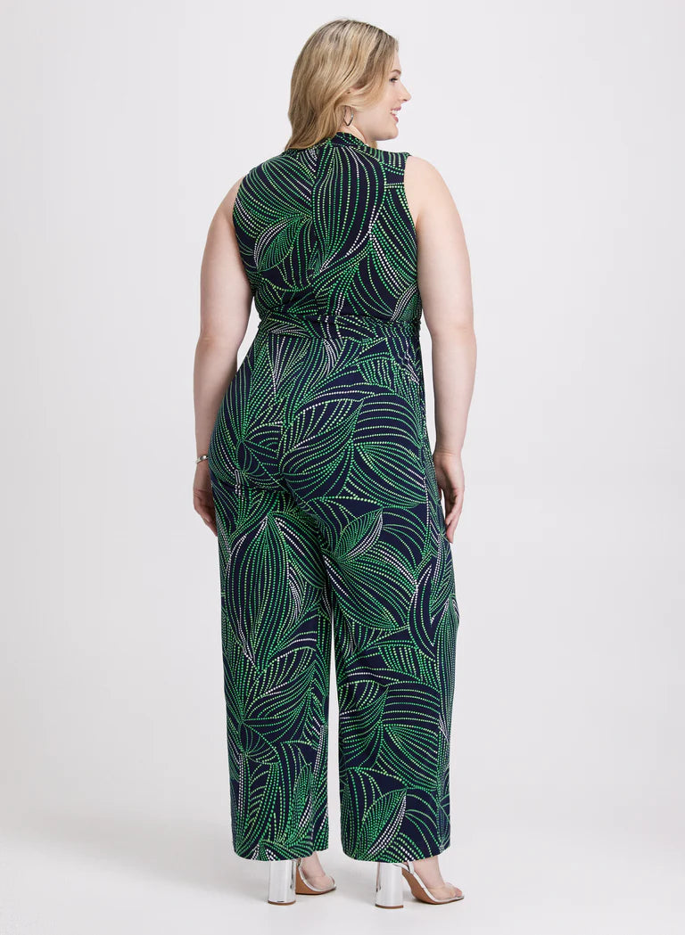 LAURA Abstract Leaf Print Jumpsuit