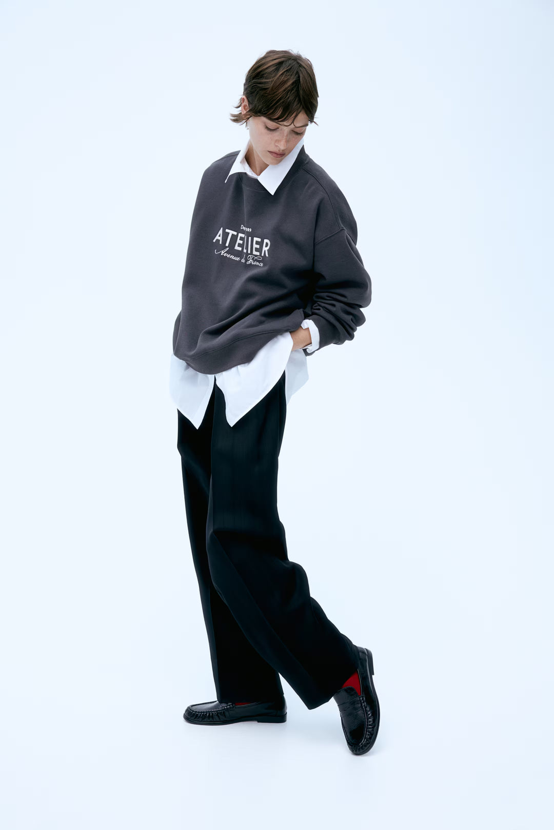 H&M Sweatshirt with Text Motif