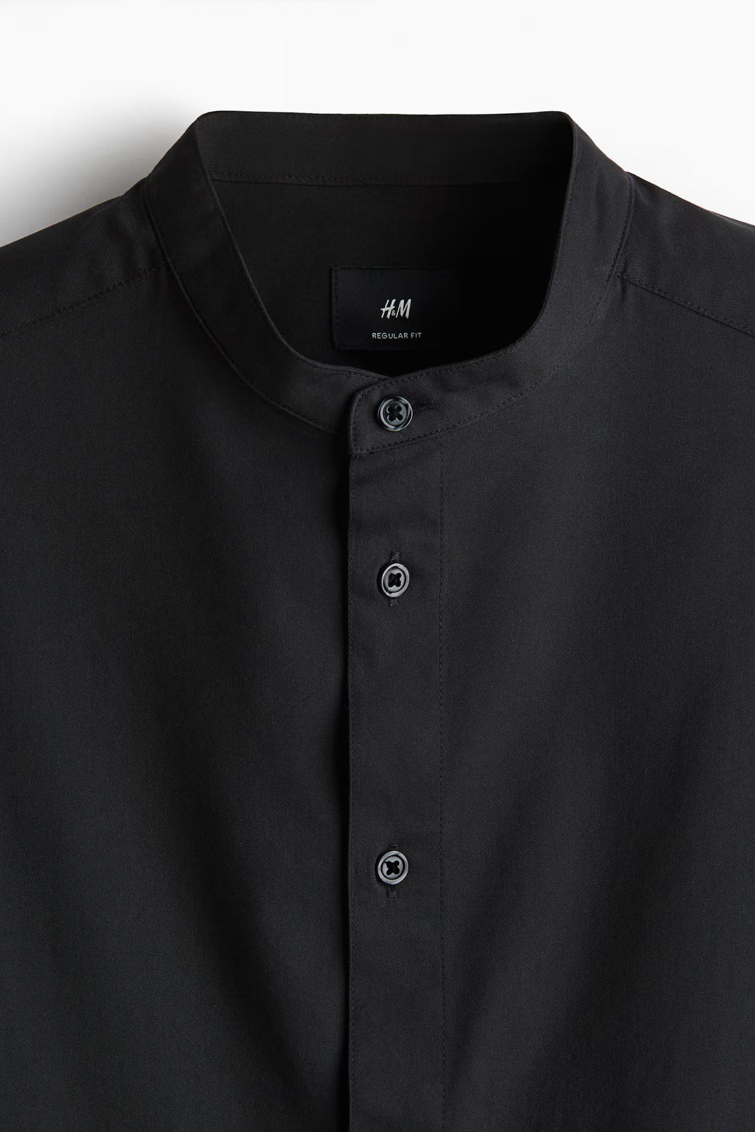 H&M Regular Fit Band-Collar Shirt