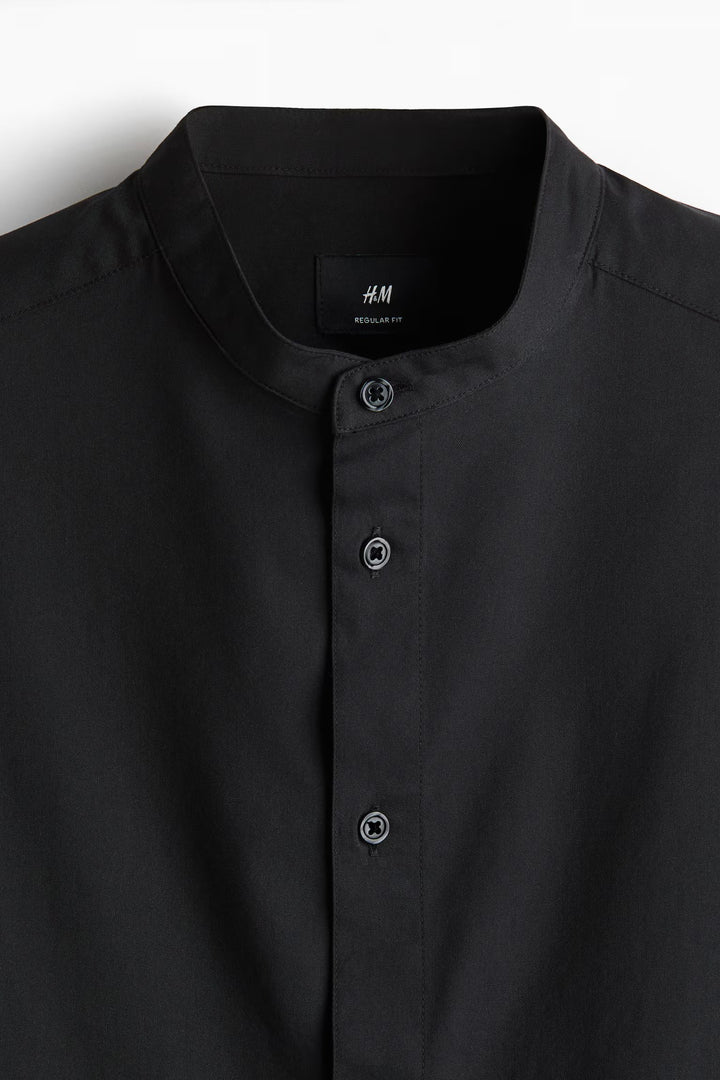 H&M Regular Fit Band-Collar Shirt