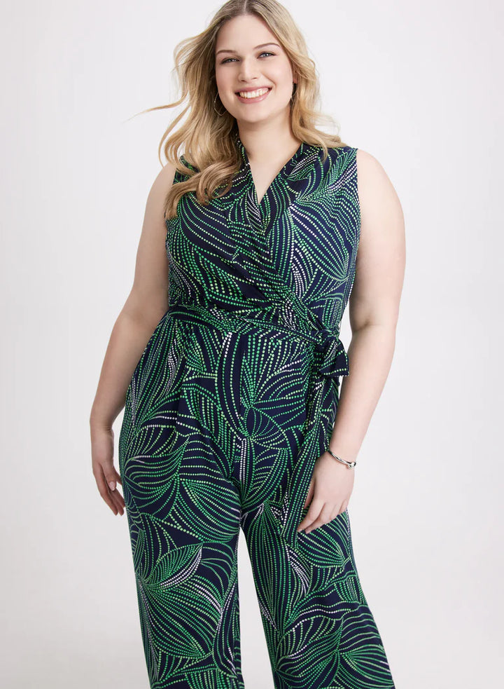 LAURA Abstract Leaf Print Jumpsuit