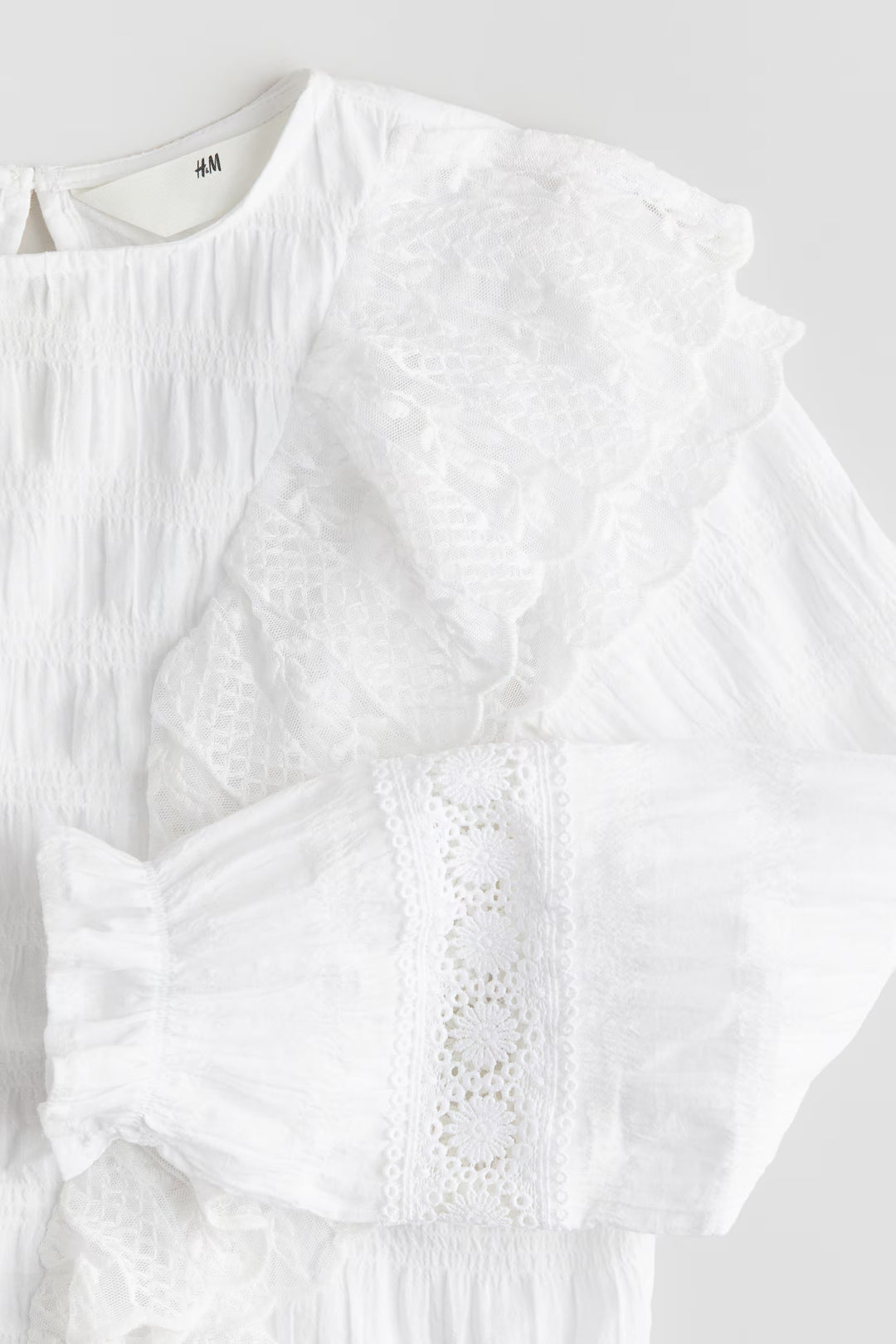 H&M Lace-Flounced Blouse