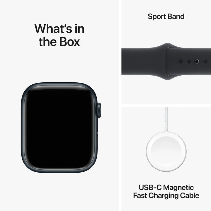 Apple Watch Series 9 [GPS 45mm] Smartwatch with Midnight Aluminum Case and Midnight Sport Band - M/L. Fitness Tracker, ECG Apps, Always-On Retina Display, Water Resistant