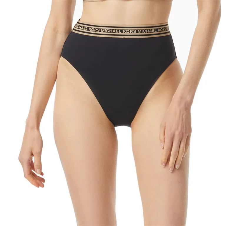Michael Kors Logo High Waist Bikini Bottoms