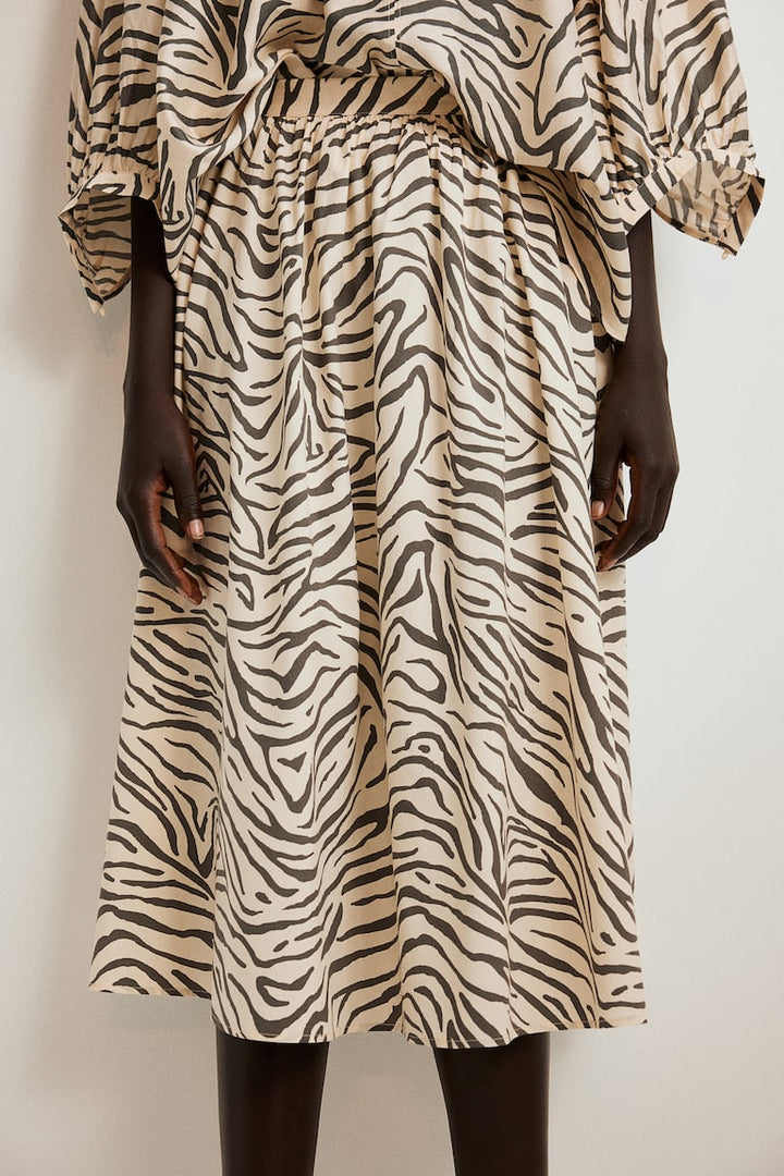 H&M Flared Poplin Skirt