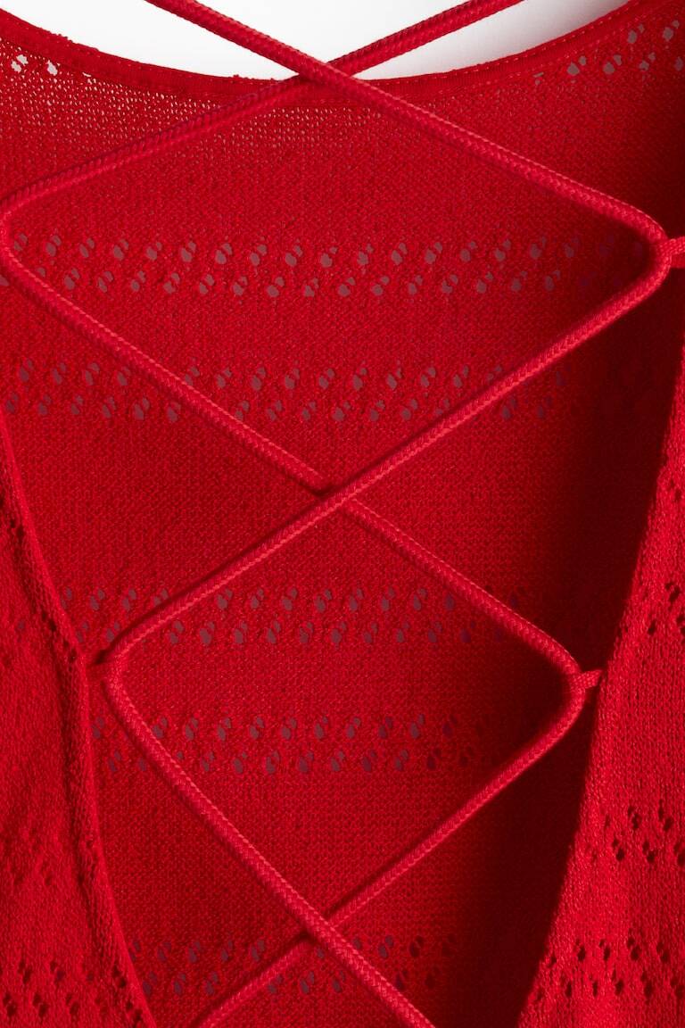 H&M Lacing-Detail Hole-Knit Dress