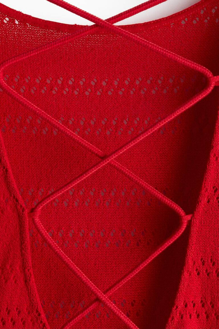 H&M Lacing-Detail Hole-Knit Dress