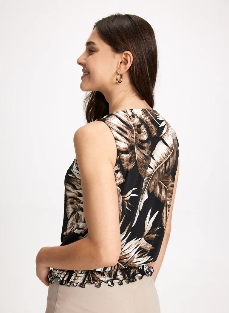 LAURA Tropical Ruched Waist Top