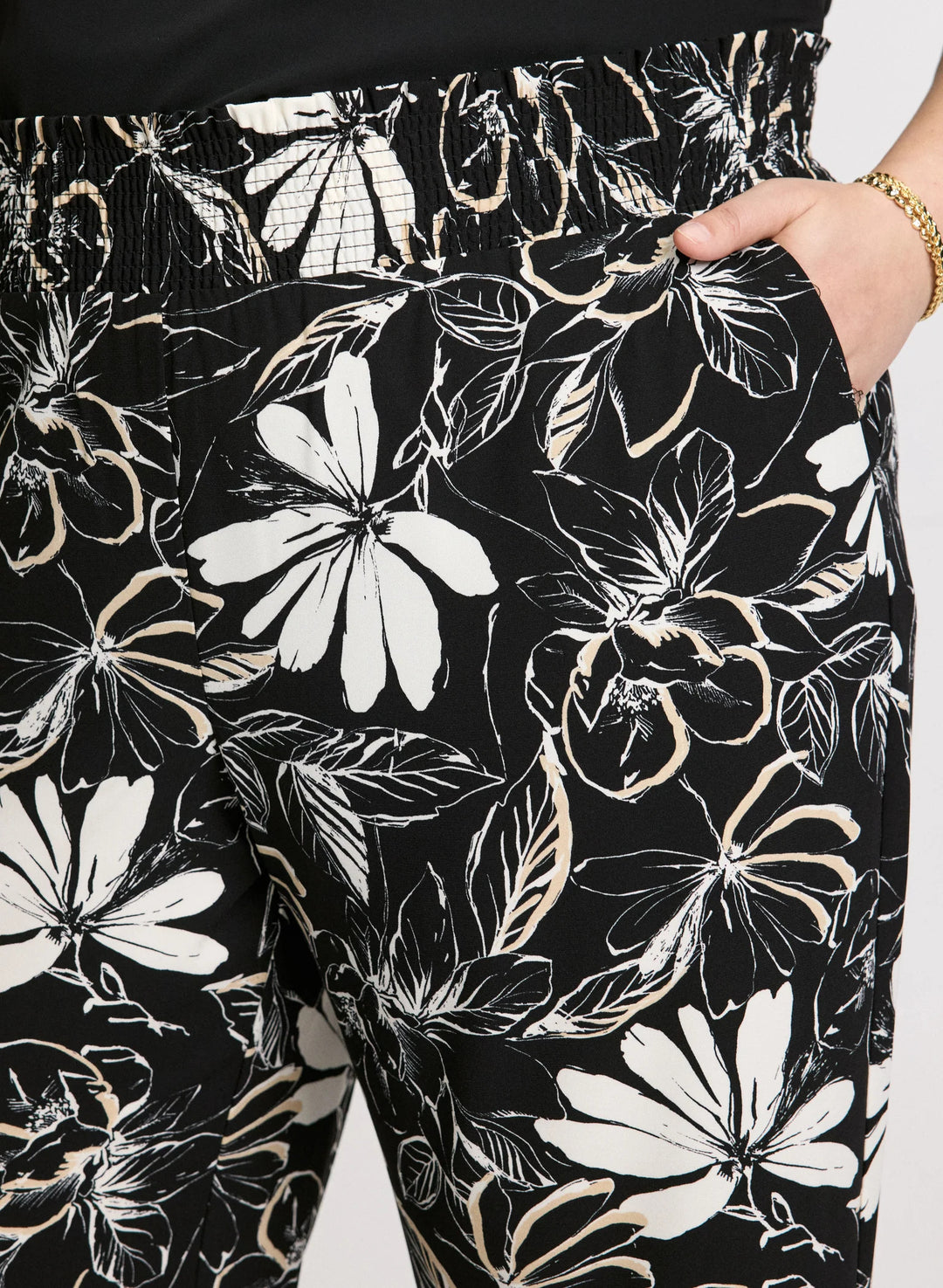 LAURA Crepe Floral Wide Leg Pants