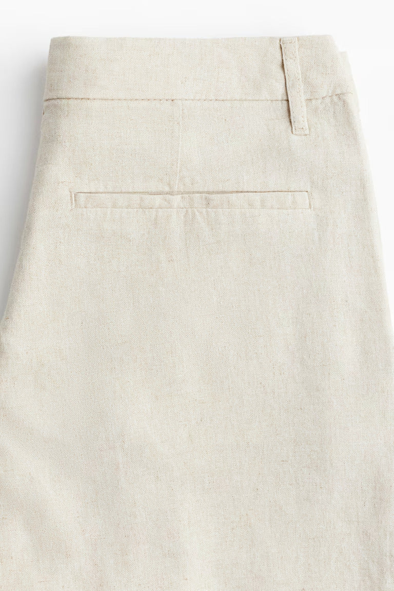 H&M KNEE-LENGTH LINEN-BLEND SHORTS
