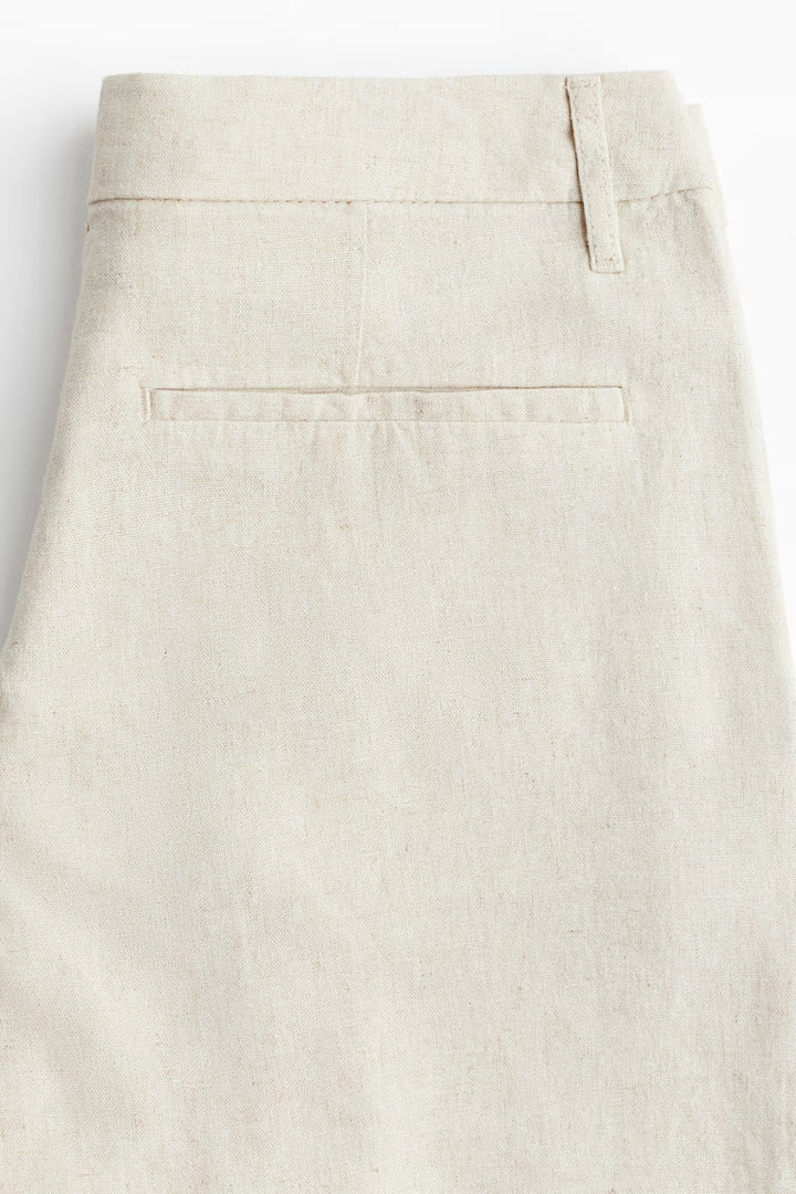 H&M KNEE-LENGTH LINEN-BLEND SHORTS