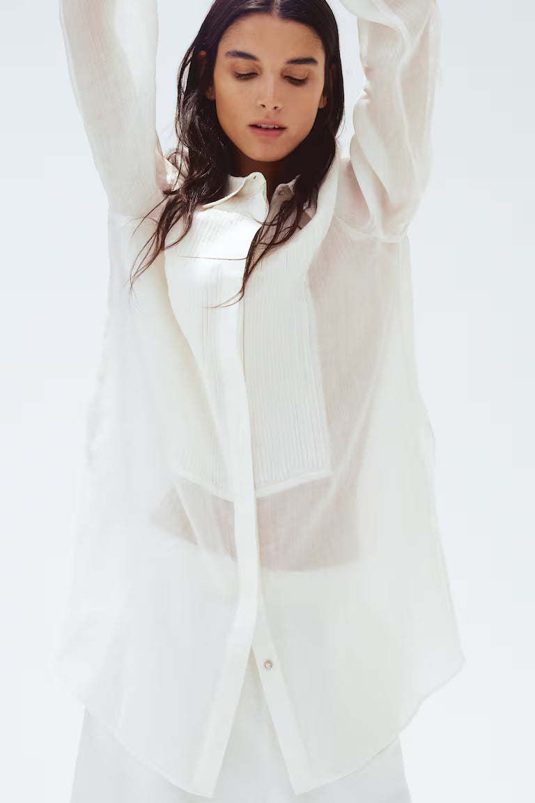 H&M Ramie Tuxedo Shirt