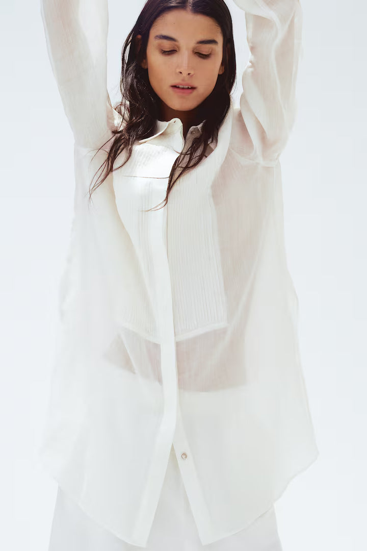 H&M Ramie Tuxedo Shirt