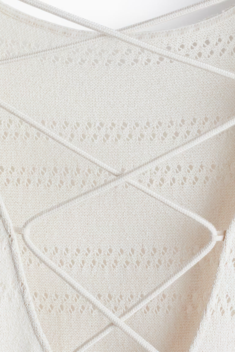 H&M Lacing-Detail Hole-Knit Dress