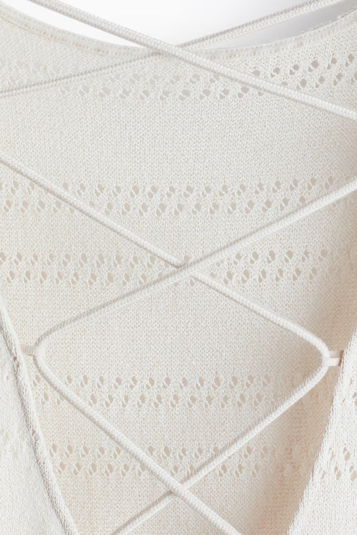 H&M Lacing-Detail Hole-Knit Dress