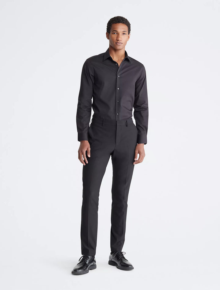 Calvin Klein Cotton Herringbone Slim Fit Dress Shirt