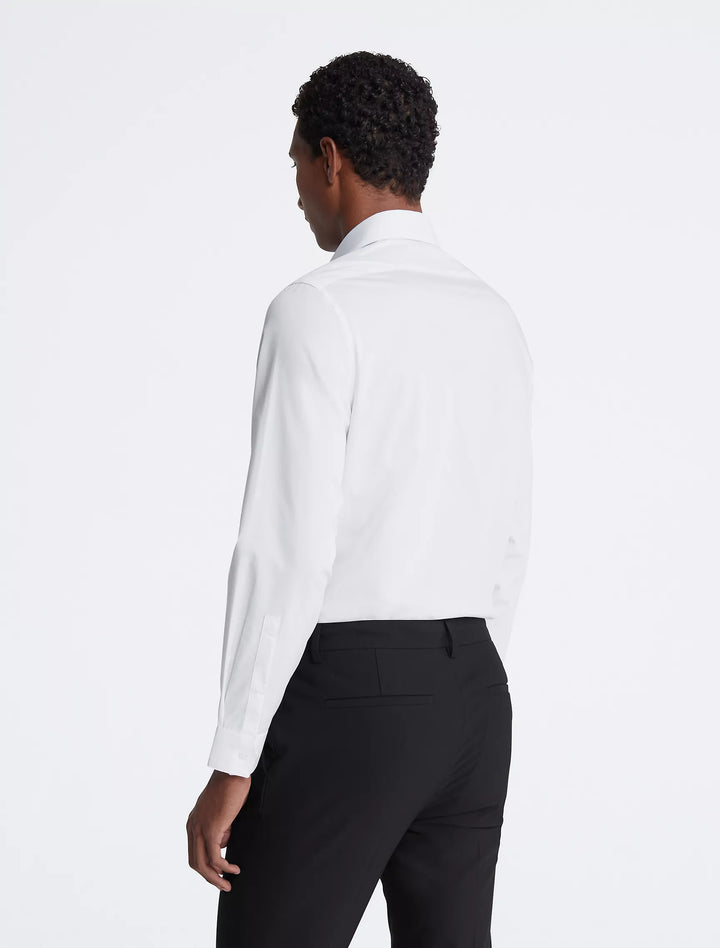 Calvin Klein Cotton Herringbone Slim Fit Dress Shirt