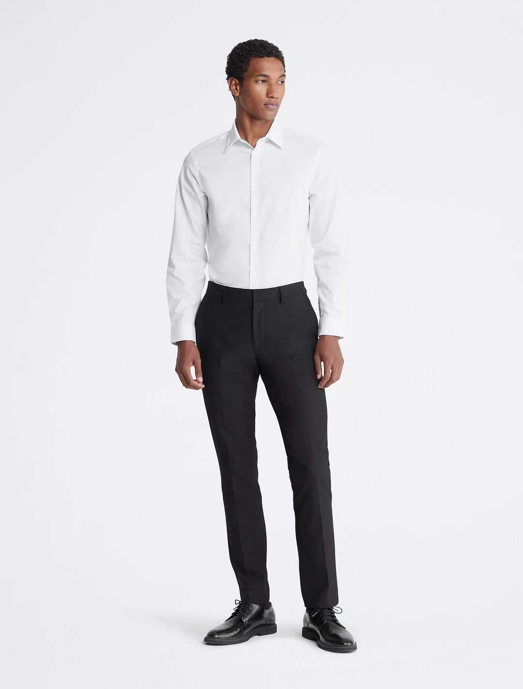 Calvin Klein Cotton Herringbone Slim Fit Dress Shirt
