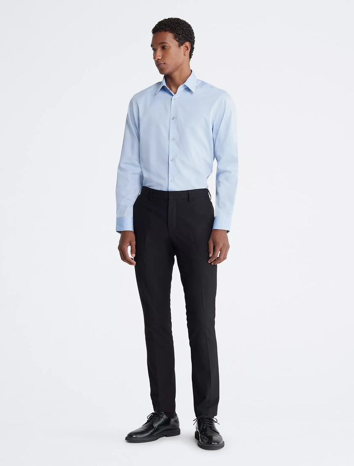Calvin Klein Cotton Herringbone Slim Fit Dress Shirt
