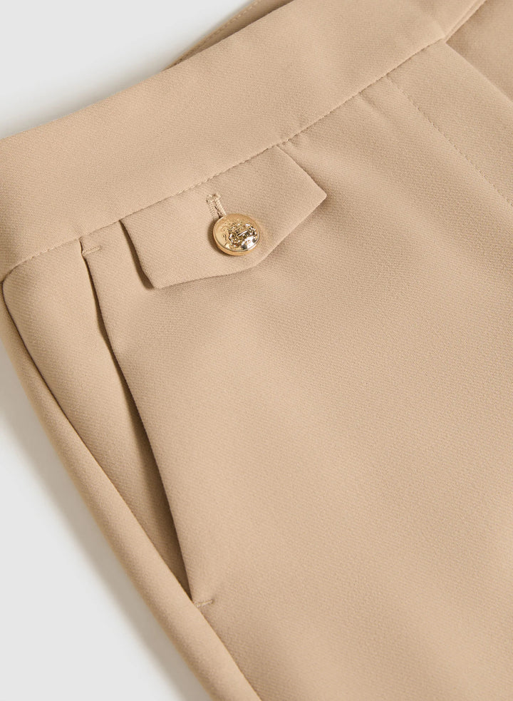 LAURA Emma Embossed Button Slim-Leg Pants