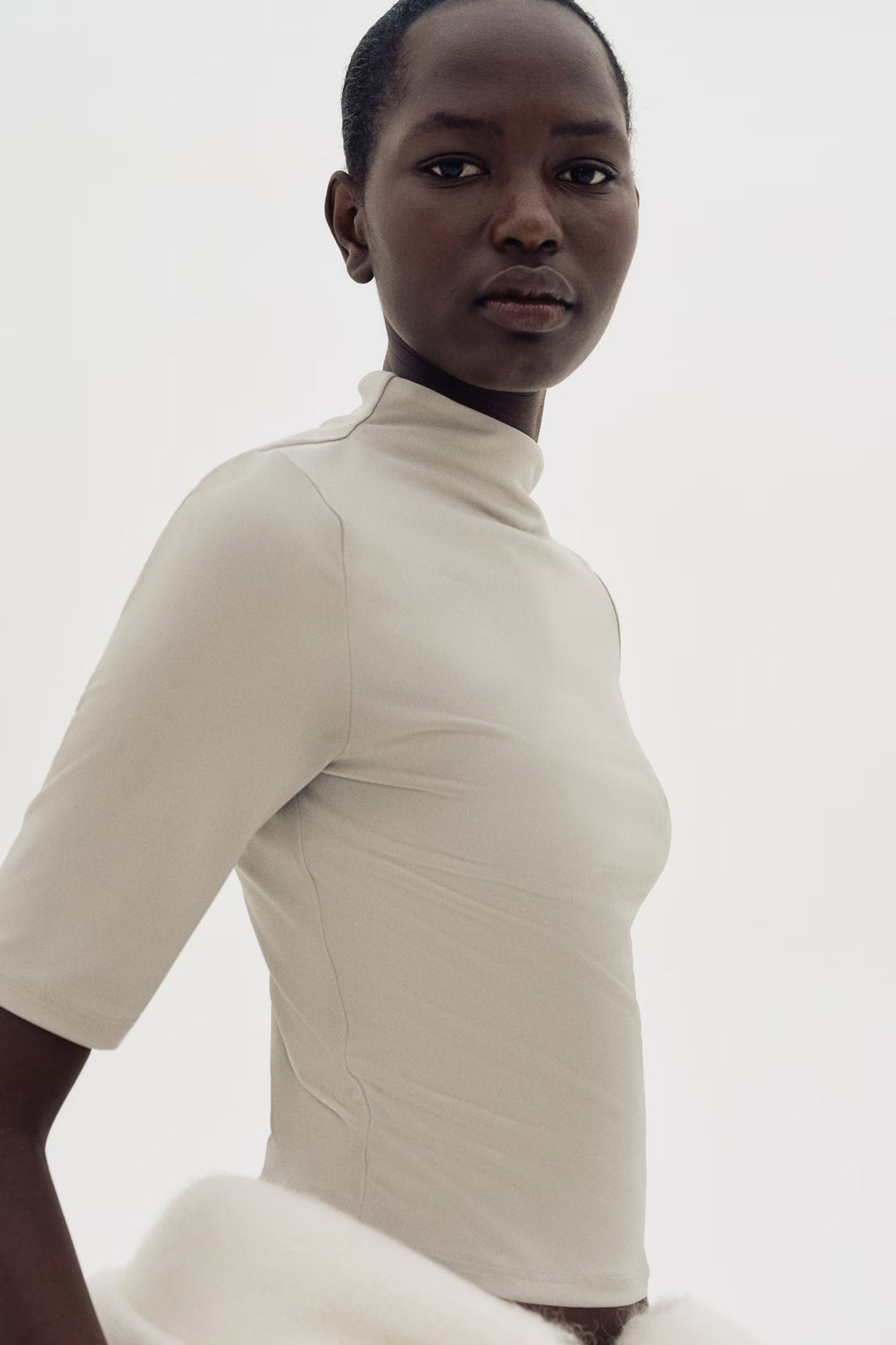 H&M Microfiber Mock Turtleneck Top