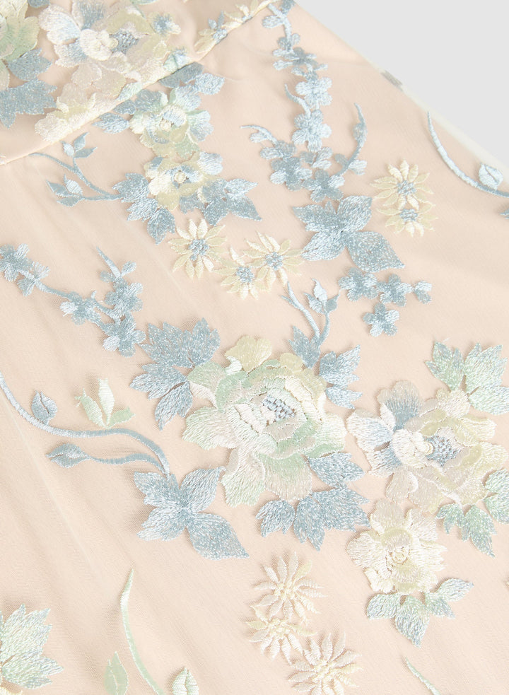 LAURA Floral Embroidered Tulle Dress