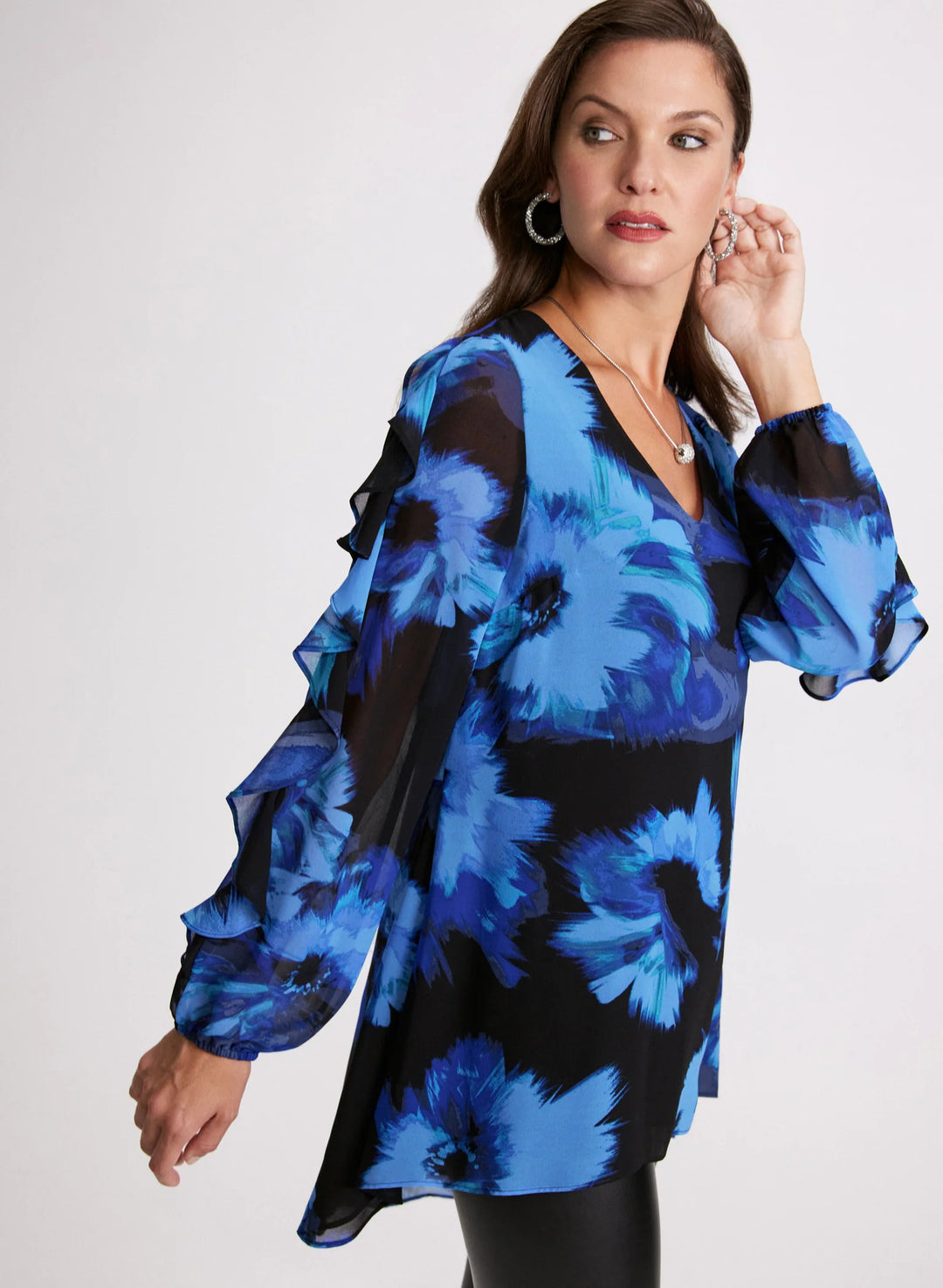 LAURA Floral Print Chiffon Blouse