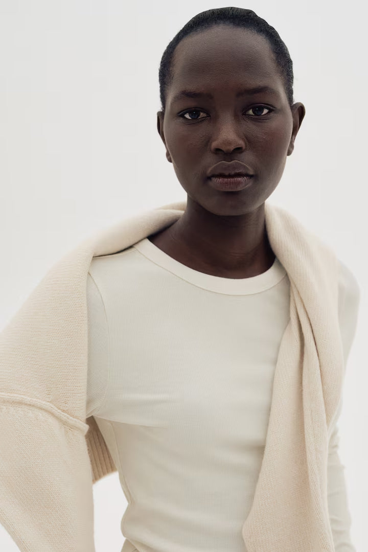 H&M RIBBED MODAL-BLEND TOP