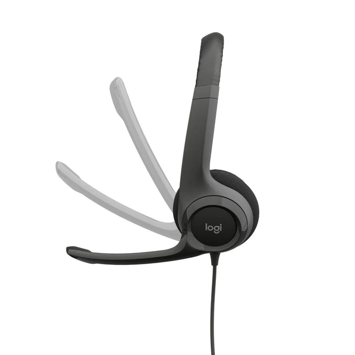Logitech H390 Wired USB Headset, Stereo Headphones with Noise-Cancelling Microphone, USB, In-Line Controls, PC/Mac/Laptop, Black (981-000310)