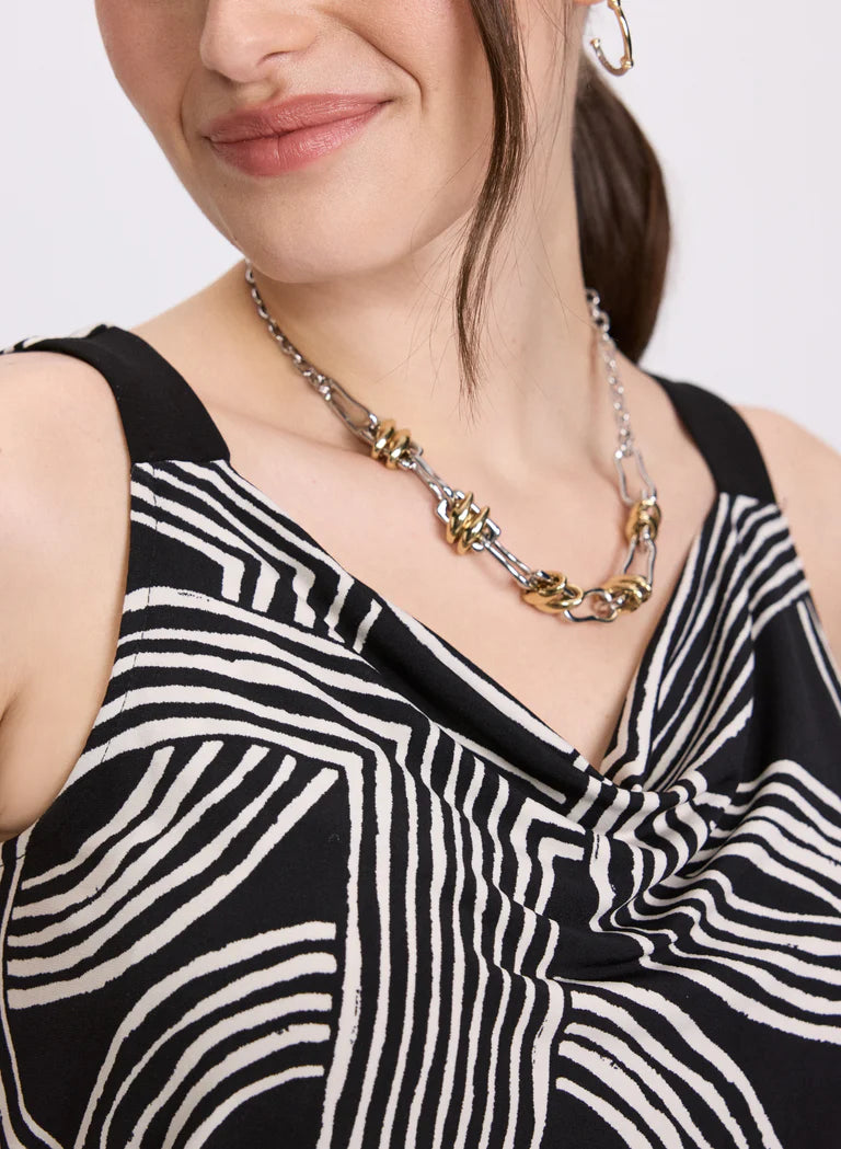 LAURA Sleeveless Geometric Top