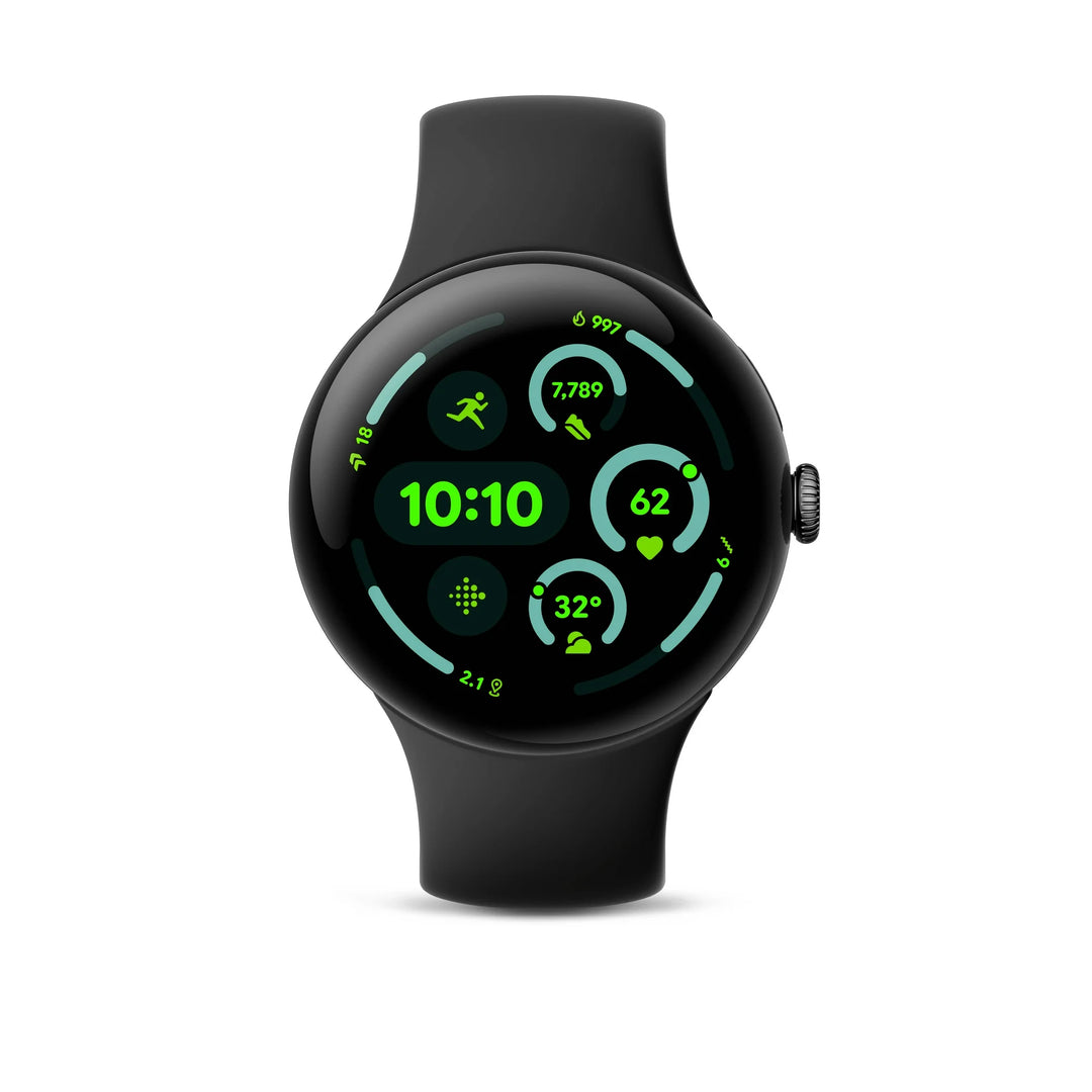 Google Pixel Watch 3 (45mm) - Android Smartwatch with Heart Rate Tracking, Advanced Running From Fitbit, Fitness Insights, 24-Hour Battery - Matte Black Aluminum Case - Obsidian Band - LTE