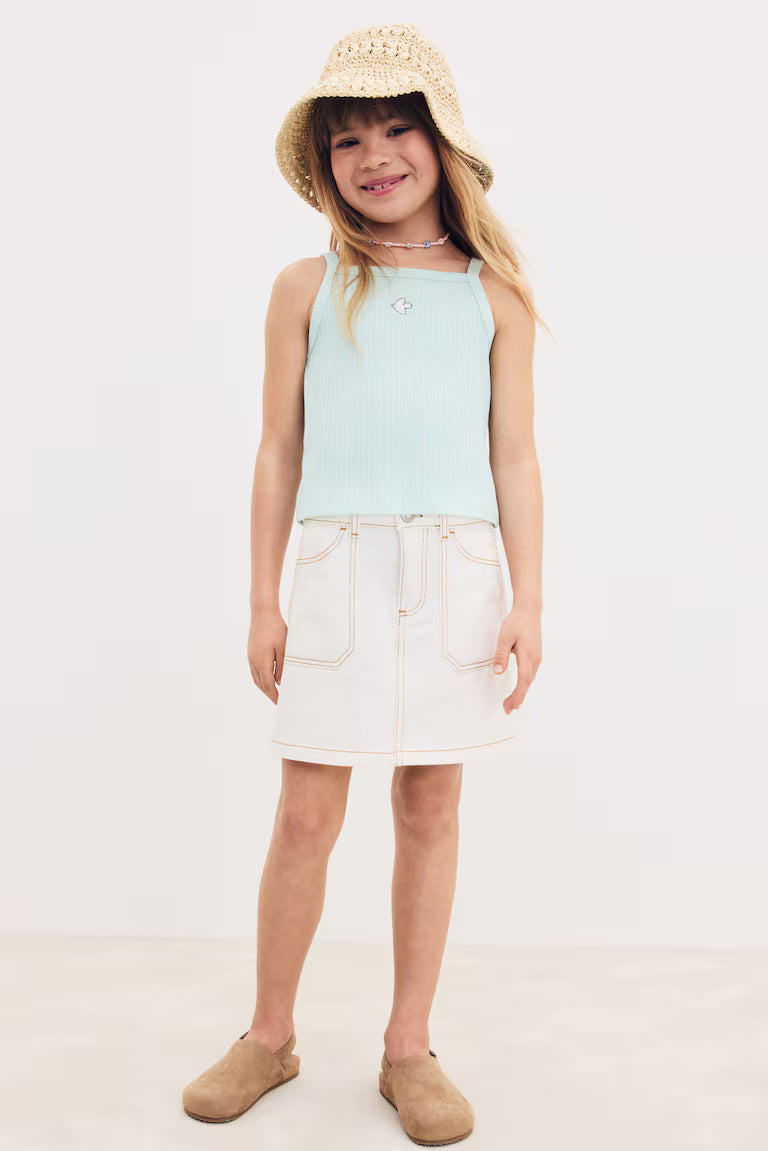 H&M Embroidered-Detail Strappy Top