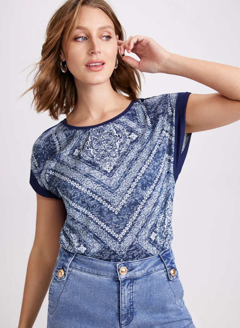 LAURA Paisley & Geometric Print T-Shirt