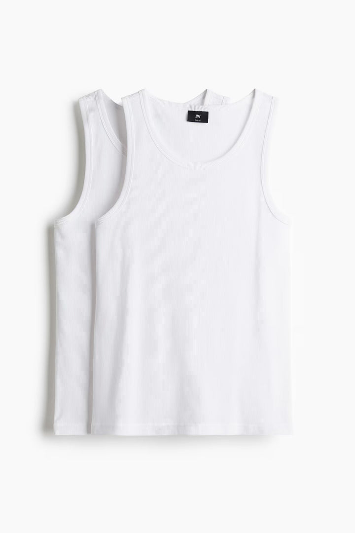 H&M 2-pack Slim Fit Ribbed Tank Tops