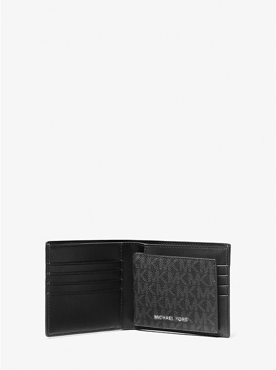 Michael Kors Harrison Logo Billfold Wallet With Passcase