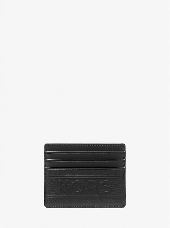 Michael Kors Hudson Embossed Pebbled Leather Tall Card Case