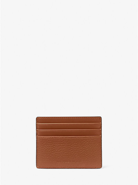 Michael Kors Hudson Embossed Pebbled Leather Tall Card Case