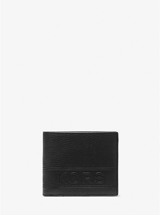 Michael Kors Hudson Pebbled Leather Billfold Wallet With Coin Pouch